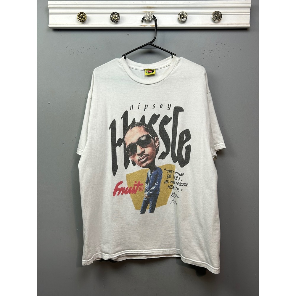 Fruit Nipsey Hussle T-Shirt Mens XL White God Will‎ Rise Graphic Dr Sebi Quote
